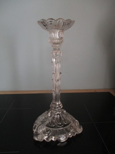 Bougeoir ancien verre moule - bougeoir,