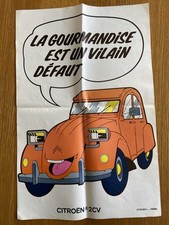 Affiche 2CV CITROËN «La Gourmandise est un Vilain Défaut» Garage Voiture Pub N.2