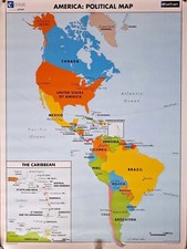 Wall Map America U.S.A. United States - Carte Murale Amérique USA Etats-Unis