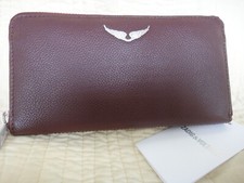 PORTEFEUILLE / COMPAGNON CUIR ZADIG & VOLTAIRE WINGS RED NEUF ETIQUETTE