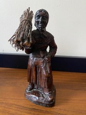 Ancien santon provençal 19 cm LA PORTEUSE DE FAGOT en résine