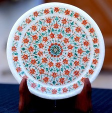 Plaque En Marbre Incrustation Art Fin Fait Main Décor D'Intérieur & Cadeaux