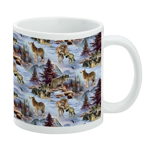 Wolf pack baby wolves - wolves, snow