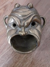 petit cendrier ou Brûle Encens - satyre/Tête de Diable -  En Bronze , 9x9 cm