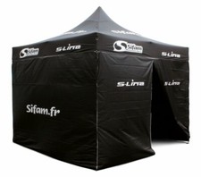 BARNUM Gazebo Pub 3x3m - Structure Acier - 30kg Housse Polyester : 250gr/m2
