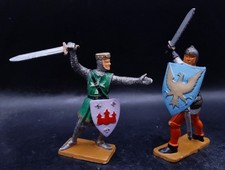 STARLUX  / 2 CHEVALIERS MOYEN AGE  restaurés customisés  / 1,32 éme