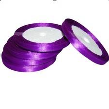 Ruban satin double face violet 6mm x 25 m