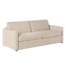 Canapé Convertible 3 Places Velours "Aly" 178cm Beige