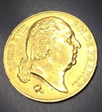 FRANCE MONNAIE OR 20 FRANCS LOUIS XVIII Buste Nu 1817 A Paris -  20 F TTB