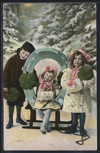 Carte postale trois enfants - postale,