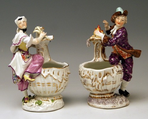 Meissen pair porcelain figures - meissen,