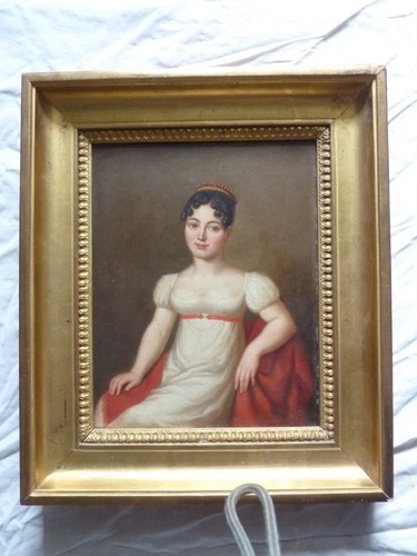 Ancien portrait elegante femme - portrait,