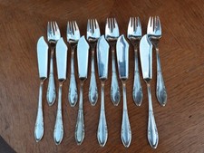 Argent Massif Ménagère Poisson 6 Convives Silver Silber