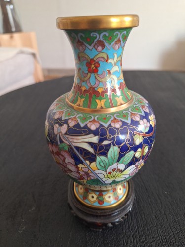 Vase émail cloisonné - en,