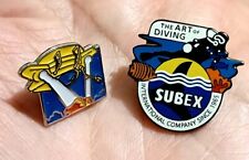 2 Pin's En Metal Comex Et Subex Diving Entreprise Société International Company