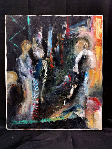 Tableau huile sur toile - sur,