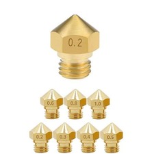 Buse Imprimante 3D Laiton MK8 Bords Droits 0.2 à 1.0mm Embout Nozzle Extrudeur
