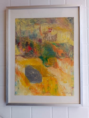 Tableau abstrait jaune - abstrait, en