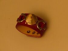 Bracelet Manchette Simili Cuir Rouge. Orné Métal Or. Fermeture Ajustable // NEUF