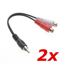 2 PACK - RCA Male Plug to Dual