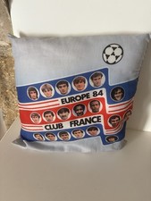 Vintage Coussin Football Europe 84 CLUB FRANCE ÉQUIPE DE FOOT collection Déco