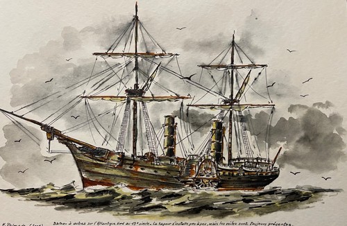Bateau vapeur xixe - vapeur, au