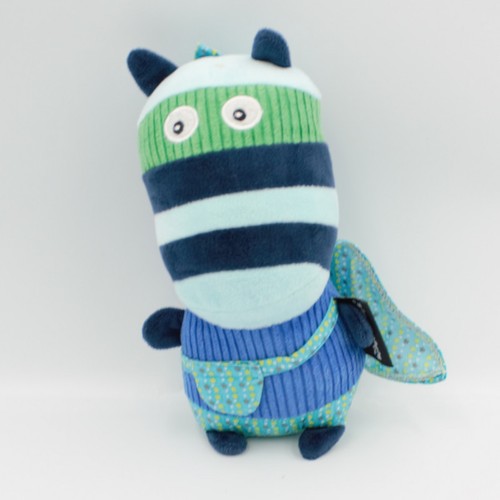 Doudou zèbre bleu vert - , super