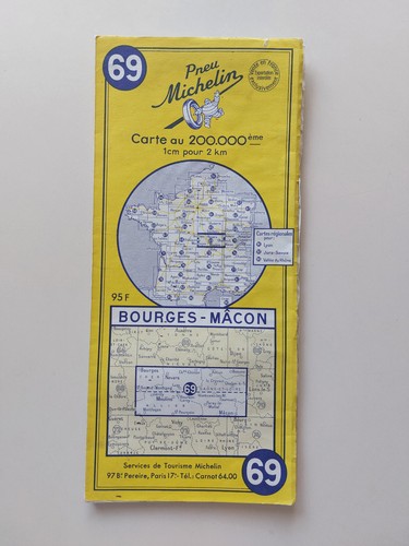 Ancienne carte michelin 69 - ancienne, n°69