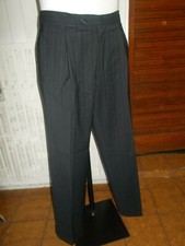 Pantalon habillé laine noir rayé HUGO BOSS EINSTEIN Grosse 40R  42/44F 19MA22