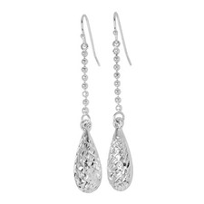 Boucles d'Oreilles Pendantes Gouttes en Argent 925/1000