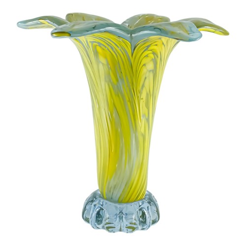 Vase verre murano jaune - verre,