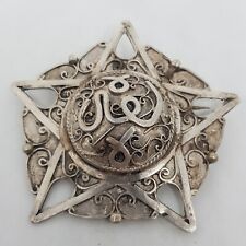 Ancienne broche ethnique berbère kabyle en argent massif poinçon crabe  23 gr