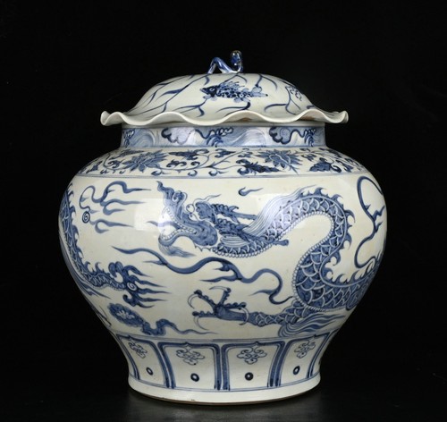 Vieux chinois bleu blanc - 13,6",