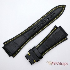 Bracelet En Alligator Mat Noir
