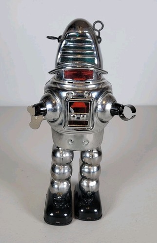 Robby the robot - wind-up, chrome