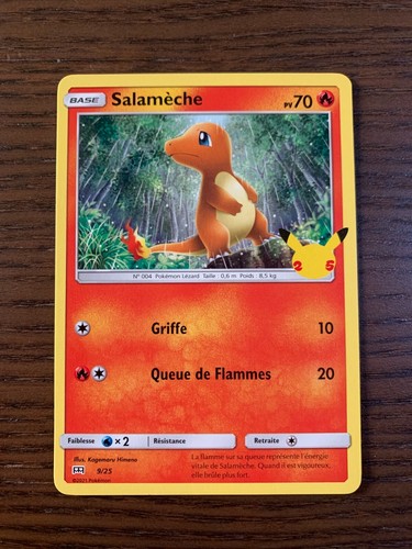Carte pokémon salamèche 25 - salamèche, 9/25