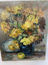 Ancien Huile sur toile nature