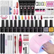 Kit Manucure Gel UV LED + Ponceuse Electrique Vernis Semi Permanent Base Top