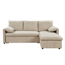 Canapé d'Angle Réversible Convertible "Reggie" 233cm Beige