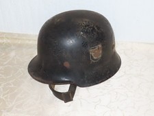 Casque D'Acier de Pompier Feuerlöschpolizei Doppelpatch Entnazi. Allemand 2 Wk