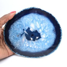 Tranche d’agate bleue du