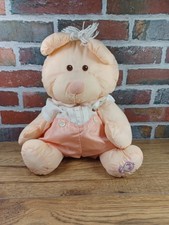 Vintage Fisher-Price Puffalump Ours Peluche rose et blanc 86 combinaison rayures