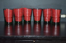 6 SUPERBES VERRES  A RHUM BACARDI POUR MOJITO AVEC DOUBLE TRAIT DE DOSES 2 ,4CL 