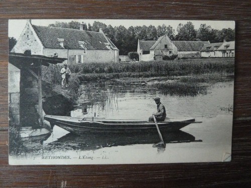 Cpa rethondes étang barque - cpa,