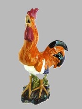Barbotine: Trés beau coq en faïence