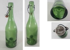 Bouteille ancienne « La Réole » en verre soufflé, bullé 