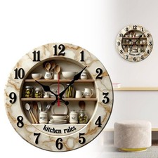 Horloge murale cuisine bois - horloge,