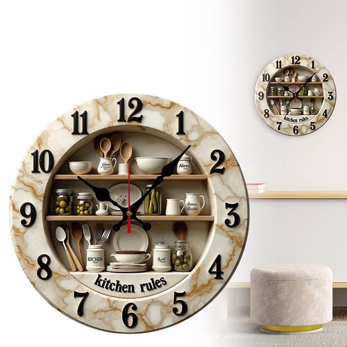 Horloge murale cuisine bois - horloge,