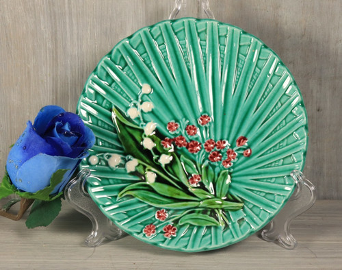 Assiette barbotine ancien - barbotine,
