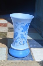 Vase opaline bleu décor - bleu,
